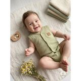 Gökçe Baby Organik Pamuklu Çıtçıtlı Bebek Yeleği Kolsuz, Yumuşak Ve Nefes Alan Bebek Yeleği Açık Yeşil