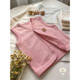 Gökçe Baby Organik Pamuklu Çıtçıtlı Bebek Yeleği Kolsuz, Yumuşak Ve Nefes Alan Bebek Yeleği Pembe