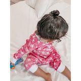Gökçecik Tekstil Oversize Bebek Fuşya Uyku Tulumu Salaş Pijama - Kidsabu - 1 Yaş - Beyaz - Fuşya