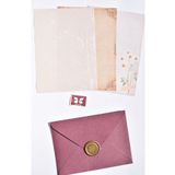 GÖKÇETasarım Bordo Zarflı Mühürlü Mektup Seti / Vintage Scrapbook, Hediye