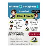 GÖKÇETasarım İsme Özel Okul Etiketi Futbol/ Kırtasiye, Defter, Kalem, Suluk Su geçirmez Sticker