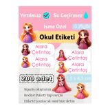 GÖKÇETasarım İsme Özel Okul Etiketi Prenses / Kırtasiye, Defter, Kalem, Suluk Su geçirmez Sticker