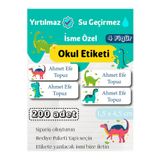 GÖKÇETasarım *ROZET HEDİYELİ* Dinozor Temalı İsme Özel Okul Etiketi / Kırtasiye, Defter, Kalem, Suluk Su geçirmez Sticker