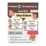 GÖKÇETasarım *ROZET HEDİYELİ* Kapibara Temalı İsme Özel Okul Etiketi / Capybara Kırtasiye, Defter, Kalem, Suluk Su geçirmez Sticker