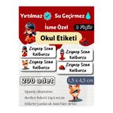 GÖKÇETasarım *ROZET HEDİYELİ* Uğur Böceği Ve Kara Kedi İsme Özel Okul Etiketi / Ladybug Kırtasiye, Defter, Kalem, Suluk Su geçirmez Sticker