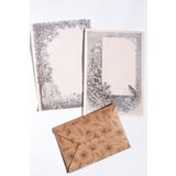 GÖKÇETasarım Vintage Mektup Seti / Zarf & Mektup Kaıdı / Scrapbook & Hediye
