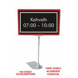 Gokco Otel Kahvaltı Saati Pvc Etiket A4 Ebat Ayaklı Çerçeve