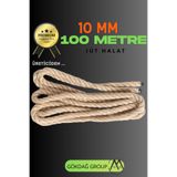 GÖKDAĞ GROUP 10 MM 100 Metre Jüt Halat Dekoratif Hasır İp Urgan Maket