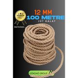 GÖKDAĞ GROUP 12 MM 100 Metre Jüt Halat Dekoratif Hasır İp Urgan Süs