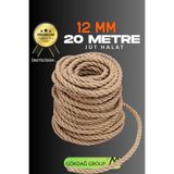 GÖKDAĞ GROUP 12 MM 20 Metre Jüt Halat Dekoratif Hasır İp