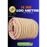 GÖKDAĞ GROUP 14 MM 100 Metre Jüt Halat Dekoratif Hasır İp Urgan Maket