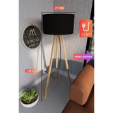 GÖKDAĞ GROUP 3 Ayaklı MEGA BOY Tripod Lambader Abajur Siyah Kumaş Başlık