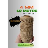 GÖKDAĞ GROUP 4 MM 10 Metre Jüt Halat Dekoratif Hasır İp Urgan Maket