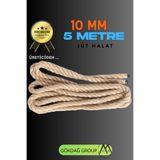 GÖKDAĞ GROUP 5 MM 10 Metre Jüt Halat Dekoratif Hasır İp Urgan Süs