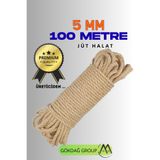GÖKDAĞ GROUP 5 MM 100 Metre Jüt Halat Dekoratif Hasır İp Urgan Maket