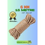 GÖKDAĞ GROUP 6 MM 15 Metre Jüt Halat Dekoratif Hasır İp Urgan Süs