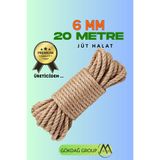 GÖKDAĞ GROUP 6 MM 20 Metre Jüt Halat Dekoratif Hasır İp Urgan Maket