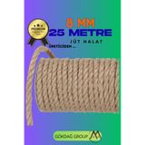 GÖKDAĞ GROUP 8 MM 25 Metre Jüt Halat Dekoratif Hasır İp Urgan Süs