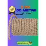 GÖKDAĞ GROUP 8 MM 50 Metre Jüt Halat Dekoratif Hasır İp Urgan Süs