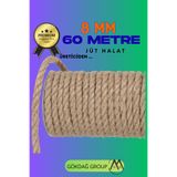 GÖKDAĞ GROUP 8 MM 60 Metre Jüt Halat Dekoratif Hasır İp