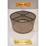GÖKDAĞ GROUP Antik Çağ Hasır Lambader Başlığı 35 CM Mega Boy Pratik Kurulum