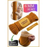 GÖKDAĞ GROUP Renkli Kedi Tırmalama Halatı Jüt İp 6 MM 50 Metre Altın Sarısı