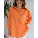 Gokili Butik Kadın Turuncu renk Basic Gömlek - Standart