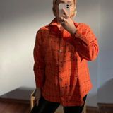 Gokili Butik Kadın Turuncu Şanel Tüvid Kumaş Ceket/gömlek - 51R-Turuncu - Standart