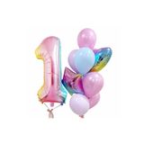 Gökkuşağı Balon Renkli Yaş Balon Rakam Konsept Yaş 1