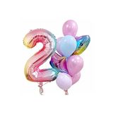 Gökkuşağı Balon Renkli Yaş Balon Rakam Konsept Yaş 2