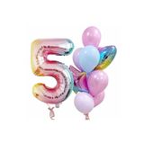 Gökkuşağı Balon Renkli Yaş Balon Rakam Konsept Yaş 5