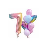 Gökkuşağı Balon Renkli Yaş Balon Rakam Konsept Yaş 7