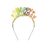 Gökkuşağı Happy Birthday Taç Doğum Günü Parti Süsleme Tacı