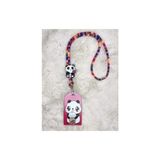 Gökkuşağı Hasır Ip Askı Panda Rozet ve Kartlık Set