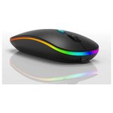 Gökkuşağı Kablosuz Rgb Ledli Şarjlı 2.4ghz Wireless Mouse Siyah