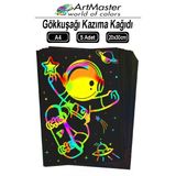 Gökkuşağı Kazıma Kağıdı Sihirli A4 5 Yaprak 1 Paket 20X30 Cm Sihirli Kazıma Kağıt Siyah Rainbow Paper Resim