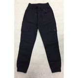 Gökkuşağı Modern Fit Kargo Cep Erkek Çocuk Pantolon Siyah 9 Yaş Pamuklu Kumaş Özellikli