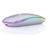 Gökkuşağı Samsung Galaxy Tab A7 T500 T505 T507 Uyumlu Mouse Bluetooth Wireless Şarjlı Fare 2.4g Macbook iPad Bilgisayar - Gri