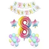 Gökkuşağı Temalı Doğum Günü Seti, 8 Yaş İçin Eğlenceli Parti Malzemeleri