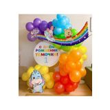 Gökkuşağı Temalı Metalik Turuncu - Sarı - Mor -mavi - Kırmızı 100 adet Balon Zinciri Seti