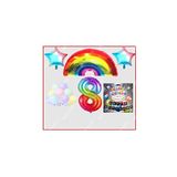 Gökkuşağı Yıldız Makaron Balon Banner Temalı 8 Yaş Doğum Günü Parti Seti