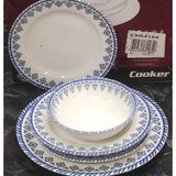 Göksan Mutfak 4164 Desenli Lüks 24 Parça Porselen Yemek Takımı