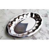Göksan Mutfak Dilimli Kayık Servis Sunum Salata Tabağı Çelik Paslanmaz 28X18 cm - 1 Adet