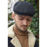 Göksu Şapka London Siyah Kasket Kaşe Kışlık Kumaş Şapka Modern Tasarım Renk Seçenekleriyle - 57 cm