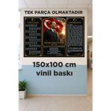 Göktuğ Hediyelik 150x100 CM Atatürk Köşesi Branda – İstiklal Marşı ve Gençliğe Hitabe Baskılı Okul Panosu