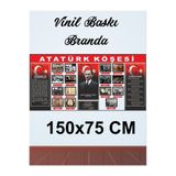 Göktuğ Hediyelik Atatürk Köşesi İstiklal Marşı Gençliğe Hitabe Okul Kreş Vinil Baskı 150x75 cm