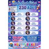 Göktuğ Hediyelik İsme Özel Astronot Okul Etiketi 230 Adet | Suya Dayanıklı, Yırtılmaz | 5 Farklı Figürlü İsim Sticker Seti