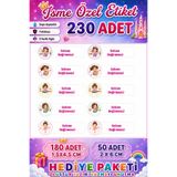 Göktuğ Hediyelik İsme Özel Etiket Seti 230 Adet | Suya Dayanıklı Okul Etiketi | Kalem, Defter, Suluk ve Beslenme Çantası İsim Etiketi | Kız Çocuk Prenses Temalı