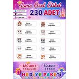 Göktuğ Hediyelik İsme Özel Kedi Temalı Okul Etiketi 230 Adet | Suya Dayanıklı, Yırtılmaz | 5 Farklı Figürlü İsim Sticker Seti