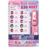 Göktuğ Hediyelik İsme Özel Kız Çocuk Okul Etiketi Seti 230 Adet | Suya Dayanıklı Defter Kalem Çanta İsim Etiketi | 5 Farklı Figür Hediyeli
